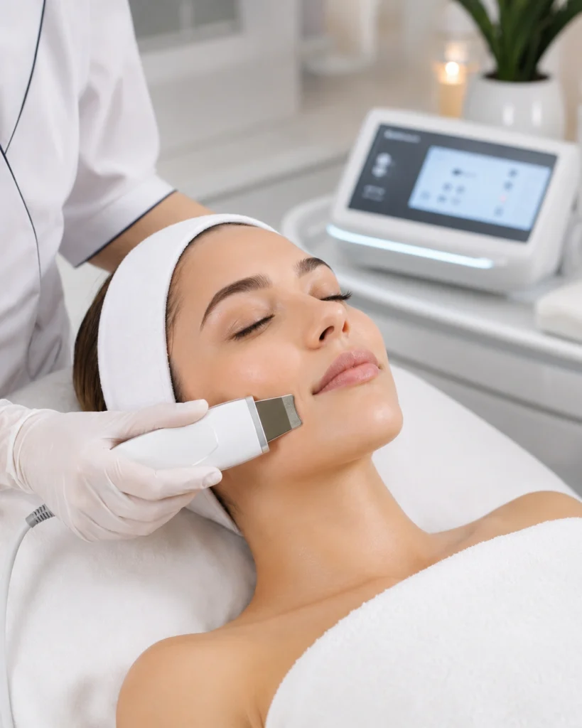 Peeling kawitacyjny — szpatułka ultradźwiękowa na twarzy, Multi Kosmetyka Siedlce